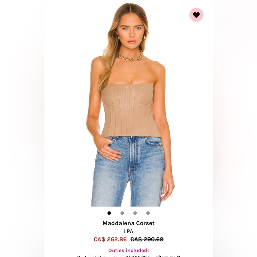Revolve LPA Corset Top M